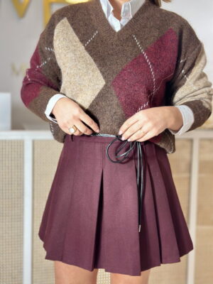 Saia pregas c/forro calção