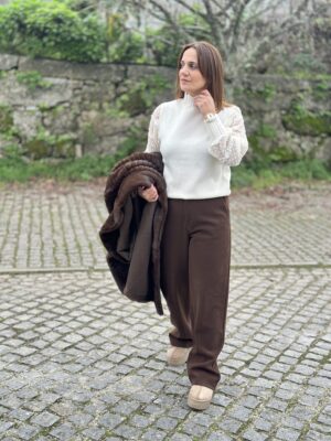 Calças Pantalonas em Fazenda