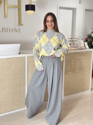 Calças Alfaiataria Cinza Claro