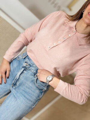 Polo Malha Básica Rosa