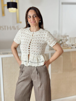 Camisola Abotoado Croché