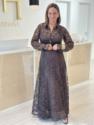 Vestido Longo Castanho Chocolate